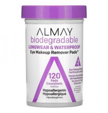 Almay, Eye Makeup Remover Pads, Longwear & Waterproof, 120 Pads