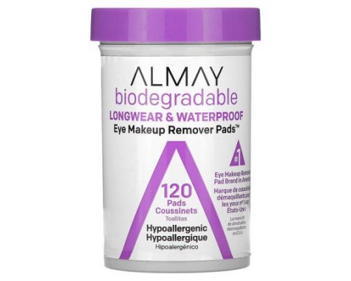 Almay, Eye Makeup Remover Pads, Longwear & Waterproof, 120 Pads Almay, Eye Makeup Remover Pads, Longwear & Waterproof, 120 Pads