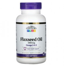 21st Century, Flaxseed Oil, 1,000 mg, 120 Softgels