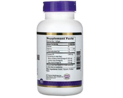 21st Century, Flaxseed Oil, 1,000 mg, 120 Softgels 21st Century, Flaxseed Oil, 1,000 mg, 120 Softgels