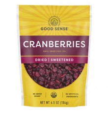 Good Sense, Cranberries, Dried & Sweetened, 6.5 oz (184 g)