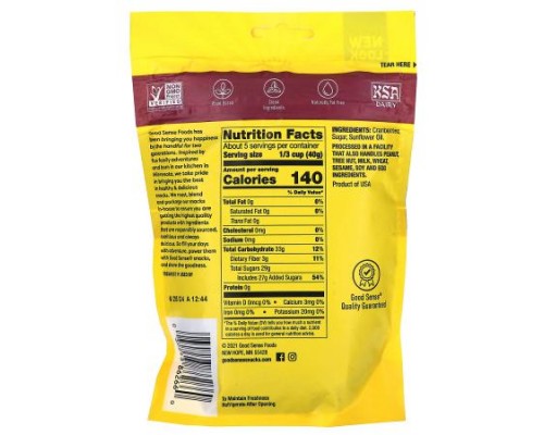 Good Sense, Cranberries, Dried & Sweetened, 6.5 oz (184 g)
