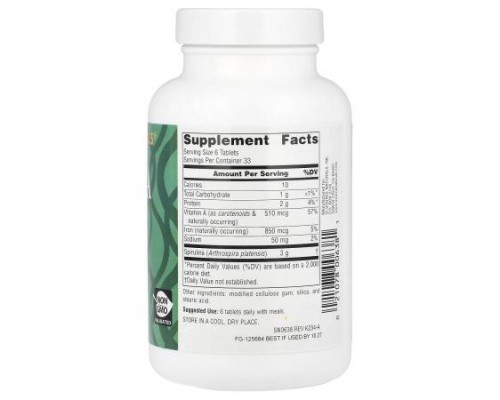 Source Naturals, Spirulina, 200 Tablets