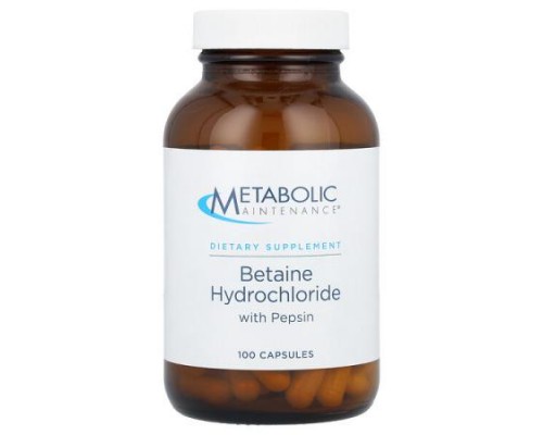 Metabolic Maintenance, Betaine Hydrochloride with Pepsin, 100 Capsules Metabolic Maintenance, Betaine Hydrochloride with Pepsin, 100 Capsules