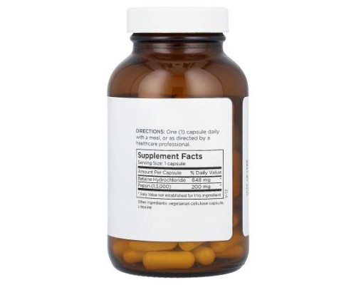 Metabolic Maintenance, Betaine Hydrochloride with Pepsin, 100 Capsules Metabolic Maintenance, Betaine Hydrochloride with Pepsin, 100 Capsules