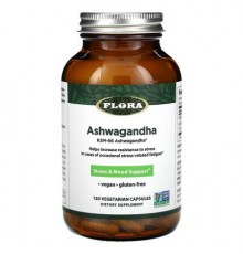 Flora, Ashwagandha, 120 Vegetarian Capsules (300 mg per Capsule)