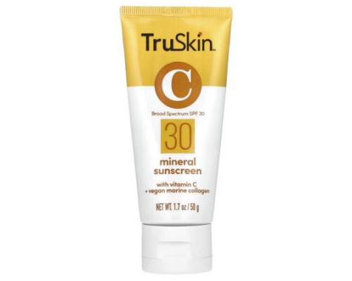 TruSkin, Mineral Sunscreen with Vitamin C + Vegan Marine Collagen, SPF 30, 1.7 oz (50 g)