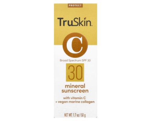 TruSkin, Mineral Sunscreen with Vitamin C + Vegan Marine Collagen, SPF 30, 1.7 oz (50 g)