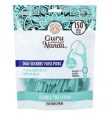 GuruNanda, Dual-Slickers™ Floss Picks, 150 Floss Picks
