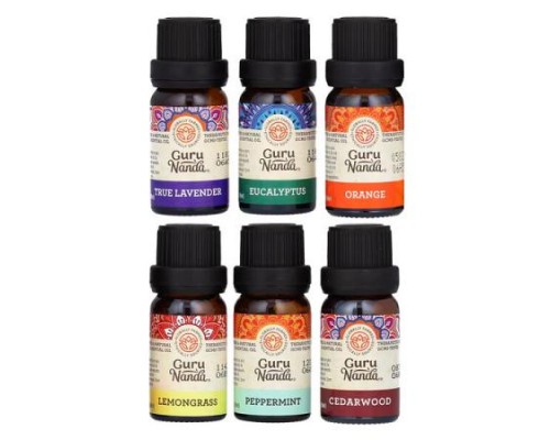 GuruNanda, Top 6 Singles 100% Pure Essential Oils , 6 Pack, .33 fl oz (10 ml) Each GuruNanda, Top 6 Singles 100% Pure Essential Oils , 6 Pack, .33 fl oz (10 ml) Each