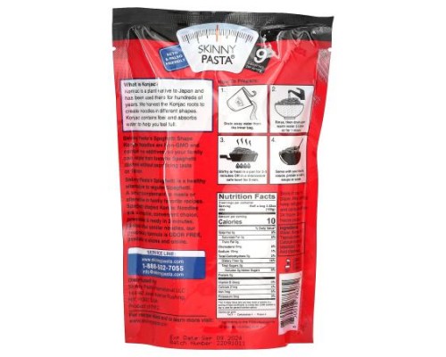 Skinny Pasta, Spaghetti Shape, Konjac , 9.52 oz (270 g) Skinny Pasta, Spaghetti Shape, Konjac , 9.52 oz (270 g)