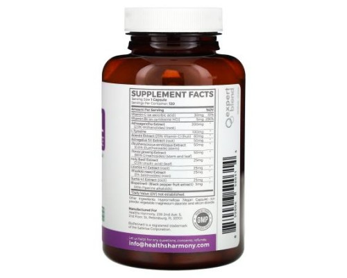 Healths Harmony, Adrenal Health & Balance, 120 Capsules Healths Harmony, Adrenal Health & Balance, 120 Capsules