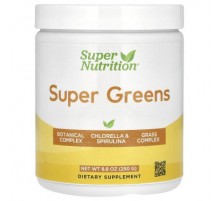 Super Nutrition, Super Greens with Spirulina, Chlorella, Kelp, and Apple Pectin, 8.8 oz (250 g)