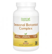 Super Nutrition, Seasonal Botanical Complex with Queretin, Bromelain, Vitamin C, Turmeric and Ginger, 180 Tablets