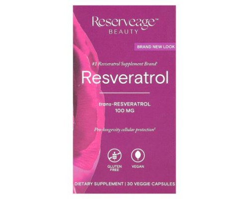 Reserveage Beauty, Resveratrol, 30 Veggie Capsules