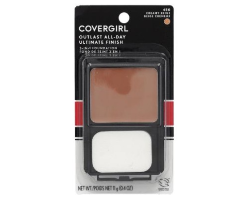 Covergirl, Outlast All-Day, Ultimate Finish 3-in-1 Foundation, 450 Creamy Beige, 0.4 oz (11 g)