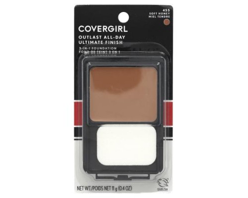 Covergirl, Outlast All-Day, Ultimate Finish 3-in-1 Foundation, 455 Soft Honey, 0.4 oz (11 g)