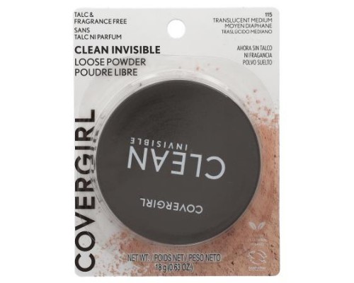Covergirl, Clean Invisible, Loose Powder, 115 Translucent Medium, 0.63 oz (18 g) Covergirl, Clean Invisible, Loose Powder, 115 Translucent Medium, 0.63 oz (18 g)