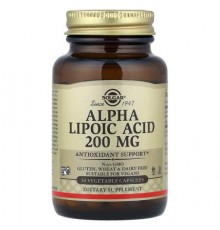 Solgar, Alpha Lipoic Acid, 200 mg, 50 Vegetable Capsules