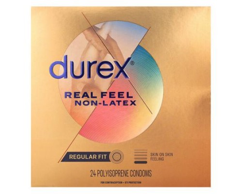 Durex, Real Feel Non-Latex, Regular Fit , 24 Polyisoprene Condoms Durex, Real Feel Non-Latex, Regular Fit , 24 Polyisoprene Condoms
