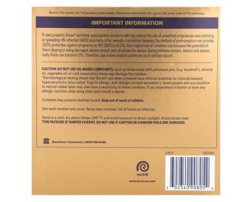 Durex, Real Feel Non-Latex, Regular Fit, 36 Polyisoprene Condoms Durex, Real Feel Non-Latex, Regular Fit, 36 Polyisoprene Condoms
