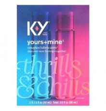 K-Y, Yours+Mine, Couples Lubricants , 2 Count, 1.5 fl oz (44 ml) Each