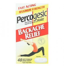 Percogesic, Backache Relief Pain Reliever, Maximum Strength, 580 mg, 48 Easy To Swallow Coated Caplets