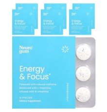 NeuroGum, Energy & Focus, Peppermint, 6 Packs, 9 Pieces Each