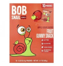 Bob Snail, Fruit Gummy Snack, Apple-Sour Cherry, 10 Pouches, 0.32 oz (9 g) Each