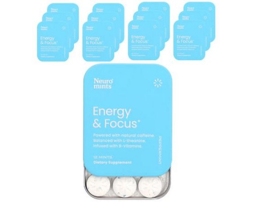 NeuroGum, NeuroMints, Energy & Focus, Peppermint, 12 Packs, 12 Pieces Each NeuroGum, NeuroMints, Energy & Focus, Peppermint, 12 Packs, 12 Pieces Each