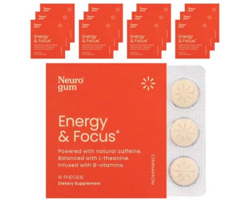 NeuroGum, Energy & Focus, Cinnamon, 12 Packs, 9 Pieces Each
