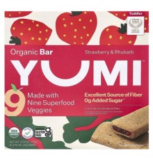 Yumi, Organic Bar, Toddler, Strawberry & Rhubarb, 5 Bars, 0.74 oz (21 g) Each