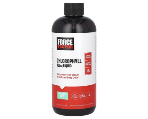 Force Factor, Chlorophyll Liquid, Natural Mint, 16 fl oz (473 ml) (136 mg per 2 Tbsp) Force Factor, Chlorophyll Liquid, Natural Mint, 16 fl oz (473 ml) (136 mg per 2 Tbsp)
