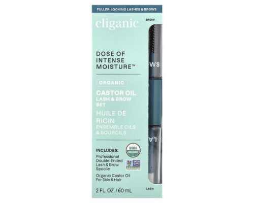 Cliganic, Dose of Intense Moisture™, Organic Castor Oil, Lash & Brow Set, 2 fl oz (60 ml) Cliganic, Dose of Intense Moisture™, Organic Castor Oil, Lash & Brow Set, 2 fl oz (60 ml)