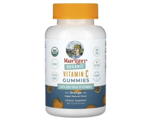 MaryRuth's, Organic Vitamin C Gummies, Orange, 60 Gummies (45 mg per Gummy)