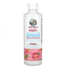MaryRuth's, Women's Multivitamin + Hair Growth, Peach, 15.22 fl oz (450 ml)