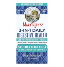 MaryRuth's, 3-In-1 Daily Digestive Health, 50 Billion CFU, 30 Capsules