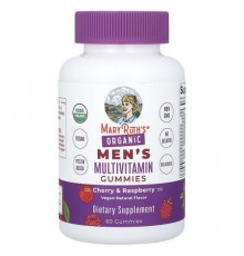 MaryRuth's, Organic Men's Multivitamin Gummies, Cherry & Raspberry, 60 Gummies