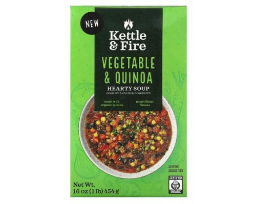 Kettle & Fire, Hearty Soup, Vegetable & Quinoa, 16 oz (454 g) Kettle & Fire, Hearty Soup, Vegetable & Quinoa, 16 oz (454 g)
