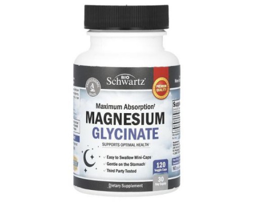 BioSchwartz, Maximum Absorption Magnesium Glycinate, 120 Veggie Caps