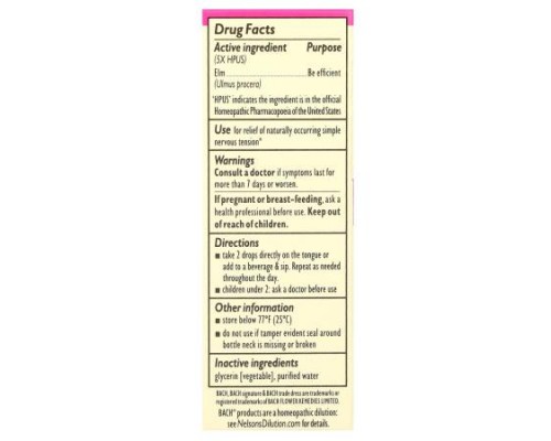 Bach, Original Flower Remedies, Elm, 0.35 fl oz (10 ml)