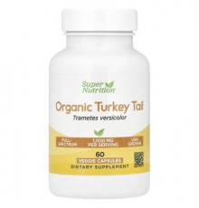 Super Nutrition, Organic Turkey Tail Mushroom, 60 Veggie Capsules (0.5 g per Capsule)