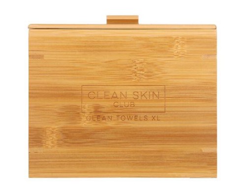 Clean Skin Club, Luxe Bamboo Box, Clean Towels XL, Container with Cover , 50 Count Clean Skin Club, Luxe Bamboo Box, Clean Towels XL, Container with Cover , 50 Count