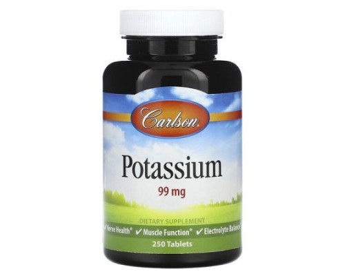 Carlson, Potassium, 99 mg, 250 Tablets