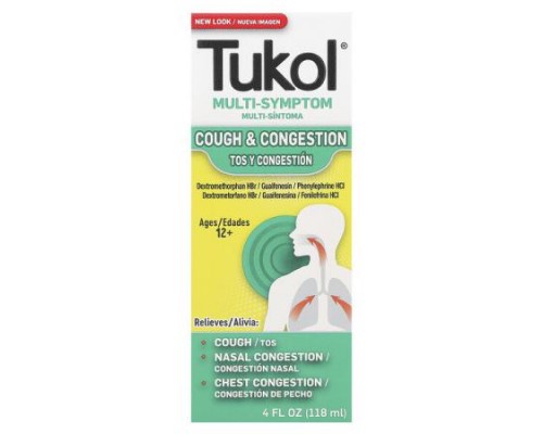 Tukol, Multi-Symptom, Cough & Congestion, Ages 12+, 4 fl oz (118 ml) Tukol, Multi-Symptom, Cough & Congestion, Ages 12+, 4 fl oz (118 ml)