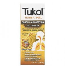 Tukol, Honey, Cough & Congestion, Ages 12+, Natural Honey, 4 fl oz (118 ml)
