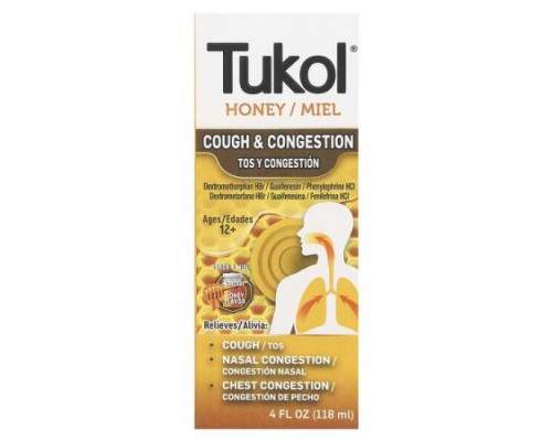 Tukol, Honey, Cough & Congestion, Ages 12+, Natural Honey, 4 fl oz (118 ml) Tukol, Honey, Cough & Congestion, Ages 12+, Natural Honey, 4 fl oz (118 ml)