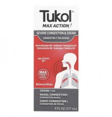 Tukol, Max Action, Severe Congestion & Cough, Ages 12+, 6 fl oz (177 ml)