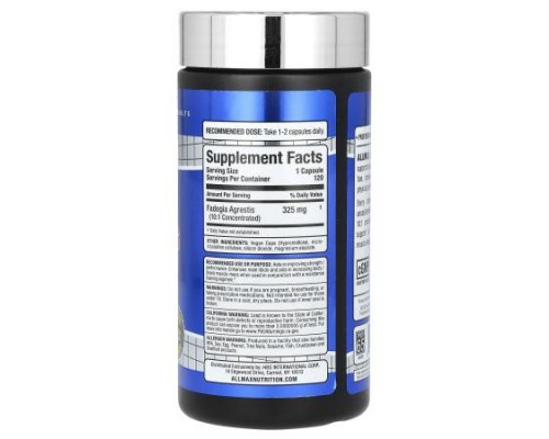 ALLMAX, Essentials, Fadogia Agrestis, 325 mg , 120 Capsules ALLMAX, Essentials, Fadogia Agrestis, 325 mg , 120 Capsules