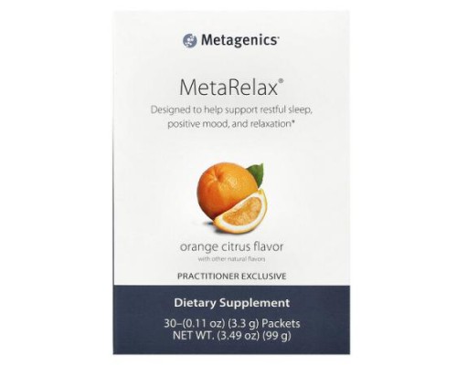 Metagenics, MetaRelax, Orange Citrus, 30 Packets, 0.11 oz (3.3 g) Each